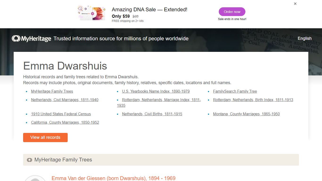 Emma Dwarshuis - Historical records and family trees ...